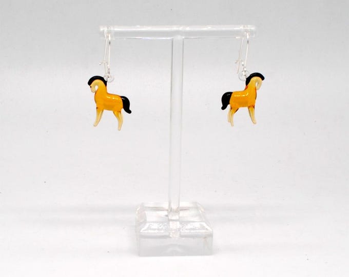 One pair of Miniature Glass Horse Earrings