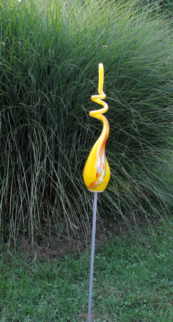 Flame Garden Sculpture - Yellow