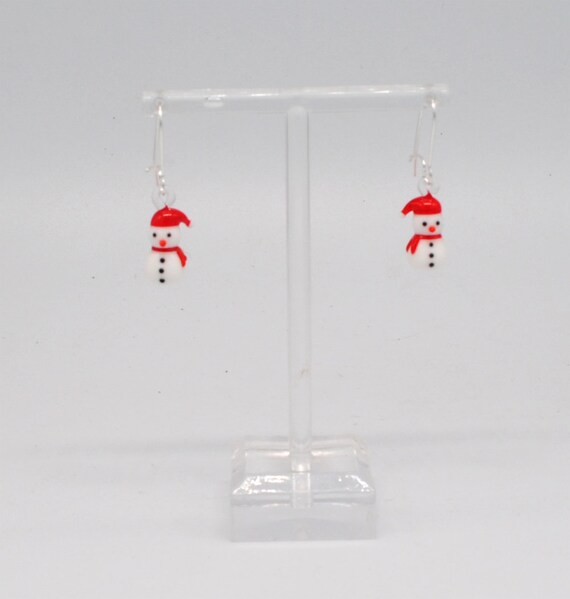 Snowman with Red Hat Earrings