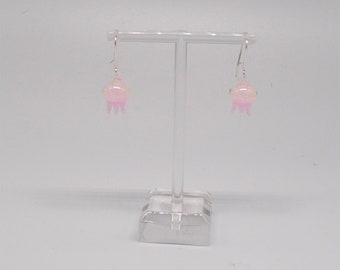 Miniature Glow in the Dark Jellyfish Earrings - Pink (1 pair for price shown)