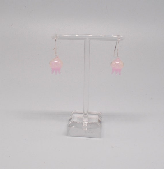 Miniature Glow in the Dark Jellyfish Earrings - Pink (1 pair for price shown)