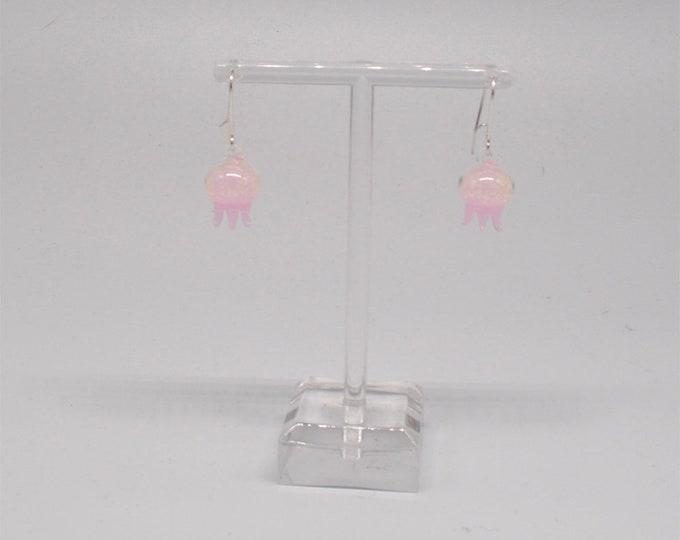 Miniature Glow in the Dark Jellyfish Earrings - Pink (1 pair for price shown)