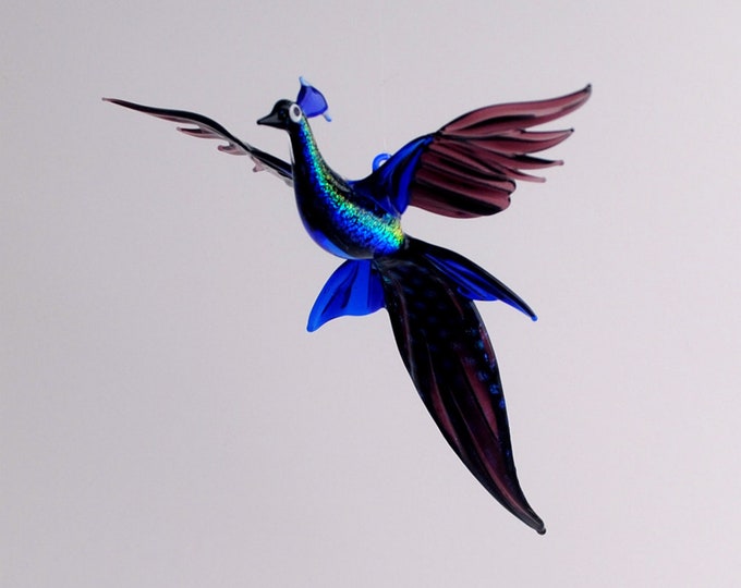 Peacock in flight