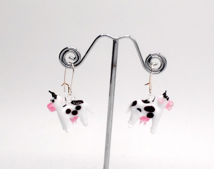 Glass Cow Earrings