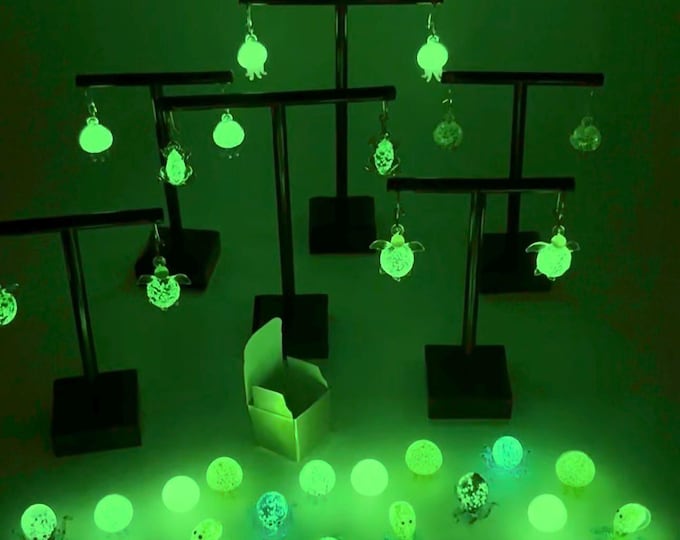 30-00 Miniature Glow in the Dark set - Jellyfish, Octopus, Sea Turtle, Frog (9 pieces)