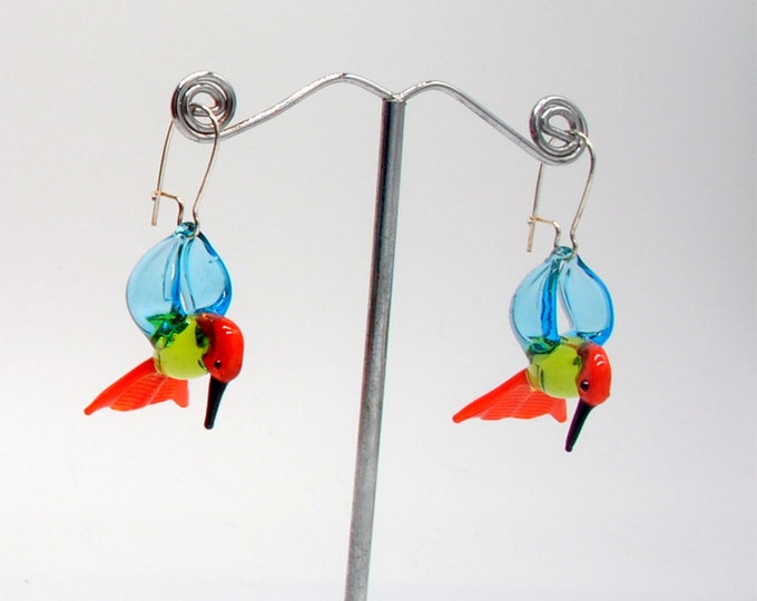 Glass Hummingbird Earrings