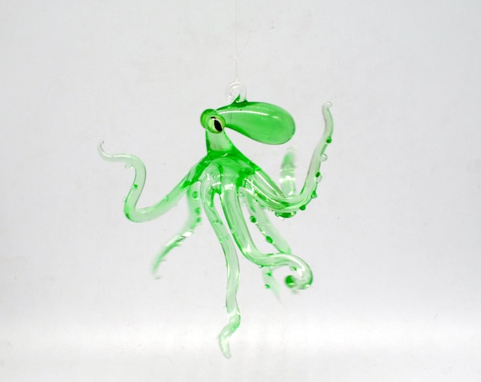30-40 Hanging Octopus - Translucent Green