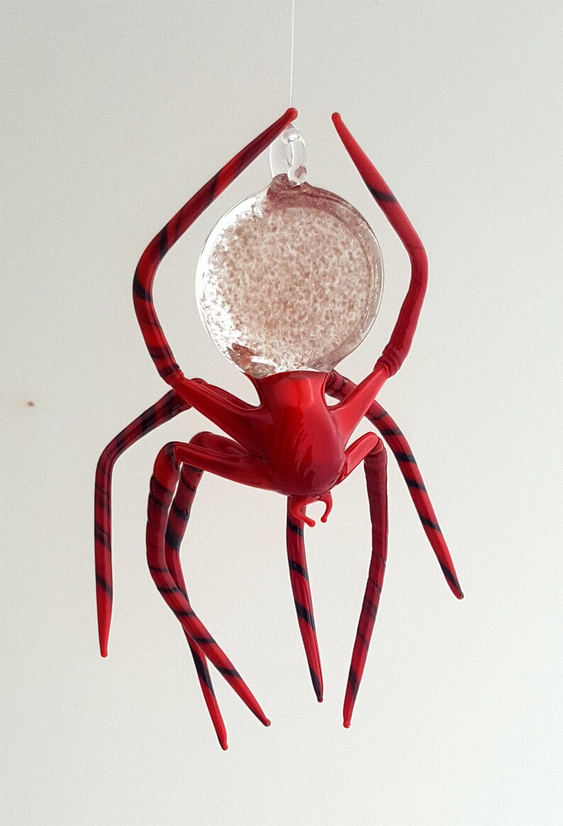 3021A Medium Red Spider With Striped Legs and Aventurine in Etsy