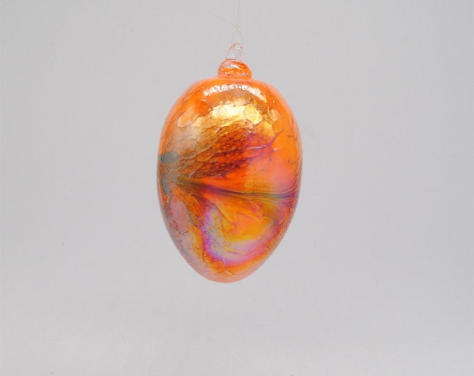 e00-69  Iridescent Egg Suncatcher - Orange