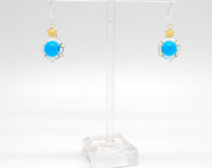 One pair of Miniature Glass Turtle Earrings