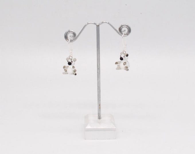One pair of Miniature Glass Koala Bear Earrings