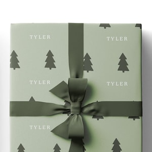 Custom Name Wrapping Paper • Custom Name Christmas Tree Wrapping Paper Roll • Personalized Gift Wrap • Christmas Gift • Christmas Tree