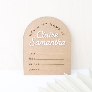 Birth Stats Sign | Newborn Name sign for Hospital | Wood Acrylic | Birth Stats Sign | newborn name sign | baby shower gift | gift newborn