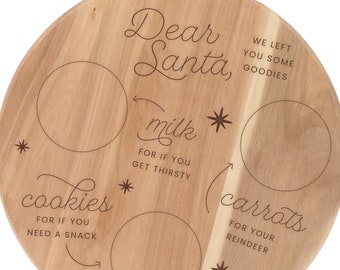 Cookies for Santa Plate, Charcuterie Board, Engraved Cookies for Santa, Santa Cookie Cheese Board, Santa Plate, Christmas Eve Cookie Tray