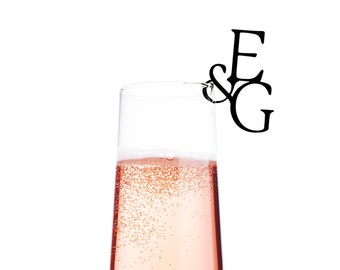 Wedding Must Haves: Acrylic Drink Tags for Wedding, Personalized Monogram Toppers, Signature Cocktail Charms, Bridal Shower Drink Markers