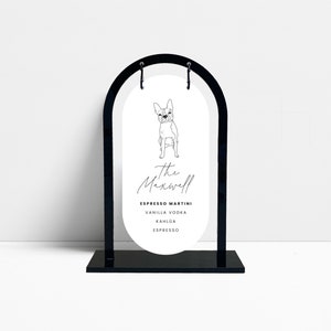 Hanging Bar Menu • Acrylic Drink Sign • Wedding Drink Menu • Dog • Signature Cocktails • Wedding Bar Sign • Bar Hanging Signage