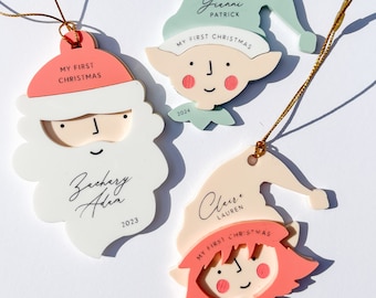 Personalized family Christmas ornaments, grandparent ornament with names, 2023 ornament with extended family member names, gift for friends