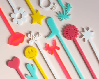 Acrylic Drink Stirrers: Wedding, Bachelorette Party Favors