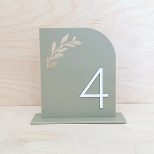 Half Arch Acrylic Table Numbers Matte Arched Table Number Wedding Centerpieces Luxury Decorations Custom Wedding Table Number image 2