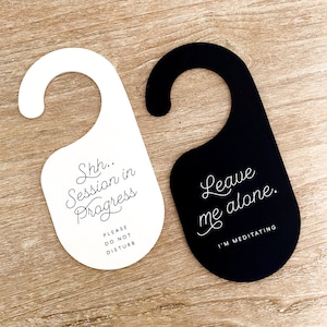 Personalized Door Hanger, Custom Doorknob Sign, Door Knob Hanger, Do Not Disturb Sign, in Session, In a meeting, please Knock, Room Sign