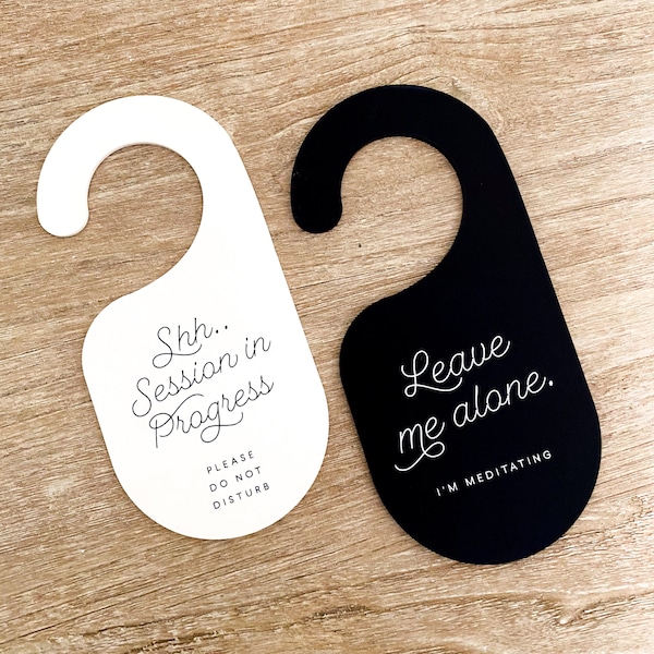 Personalized Door Hanger, Custom Doorknob Sign, Door Knob Hanger, Do Not Disturb Sign, in Session, In a meeting, please Knock, Room Sign