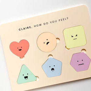 Custom Emotions Puzzle • Montessori Toy • Baby • Toddler • Toy • Puzzle • Feelings • Sensory • Personalized Gift