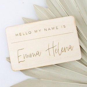 Engraved Wood Baby Name Sign: Newborn Photo Prop, Nursery Decor
