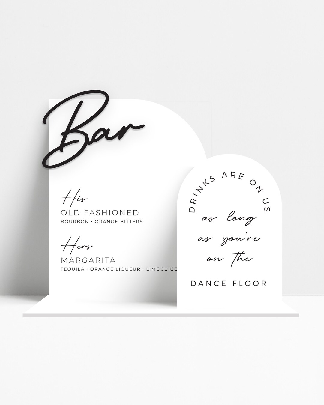 Acrylic Wedding Bar Sign Wedding Bar Menu Wedding Decor Etsy