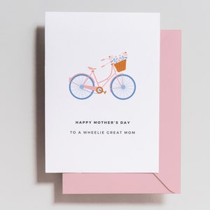 Carte de fête des mères de jeu de mots de vélo, carte de voeux drôle de fête des mères pour maman