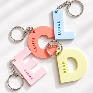 Custom Acrylic Letter Name Keychain - Personalized Backpack Tag