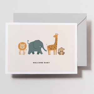 Welcome Baby Card, Baby Shower Card, Baby Boy, Mom to Be, New Mom Card New Baby Card, Animals Card, Pregnancy, Congrats, Congratulations