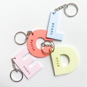 Custom Letter Name Keychain - Kid’s Name Keychain - Monogram Keychain - Stocking Stuffer -gift