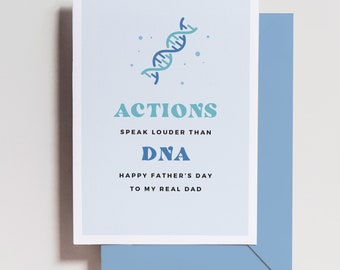 Stepdad Father's Day Card - For Stepdad - Adopted Dad - Adoption - Step Father - Dad - Funny - Real Dad - Cute