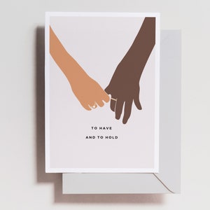 Carte de mariage - Carte de douche nuptiale - Fiancés - Pour couple - Inter racial - Amour noir - Pour la mariée - Carte mignonne - Acclamations - Carte de vœux