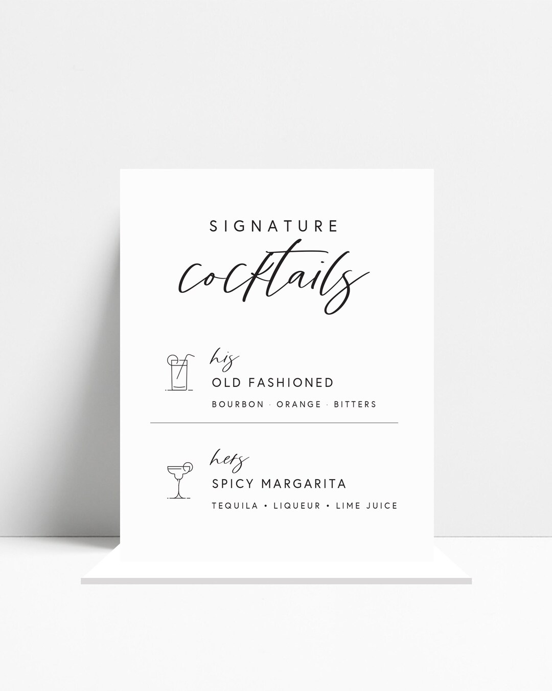 Wedding Bar Sign Wedding Sign custom Sign acrylic modern Signature