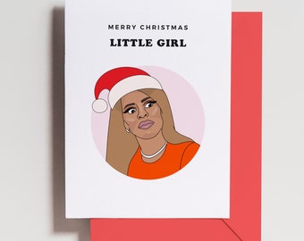 Rhoslc Card - Bravo Christmas Card - Mary Cosby Little Girl - Salt Lake City - Bravo Gift - Funny Holiday Card