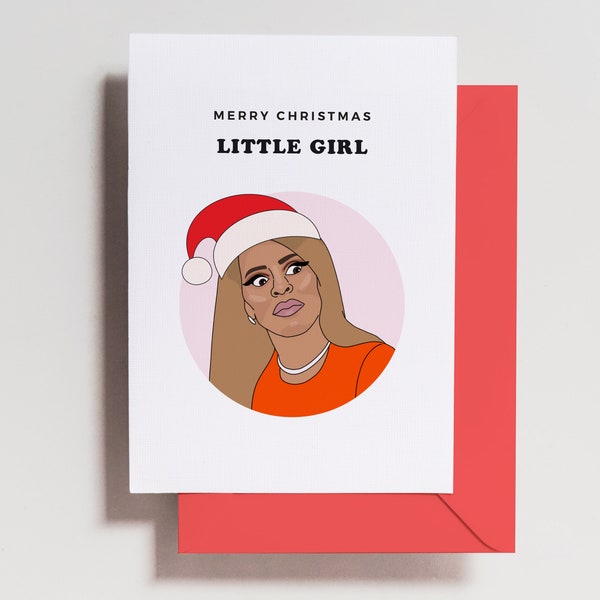Rhoslc Card - Bravo Christmas Card - Mary Cosby Little Girl - Salt Lake City - Bravo Gift - Funny Holiday Card