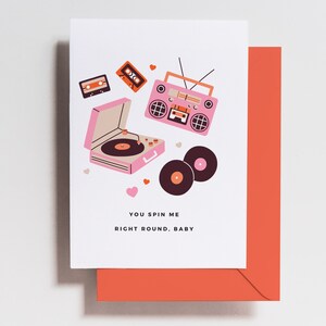 Funny Valentine's Day Card -  Anniversary Card - LOVE- Retro - Music -  Valentine's Day - For Him - For Her - Cute - Simple