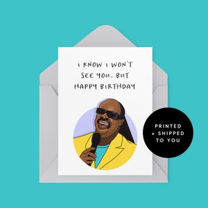 Funny Stevie Wonder Birthday Card - Happy Birthday - Quarantine