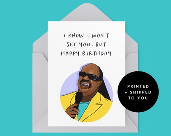 Funny Stevie Wonder Birthday Card - Happy Birthday - Quarantine