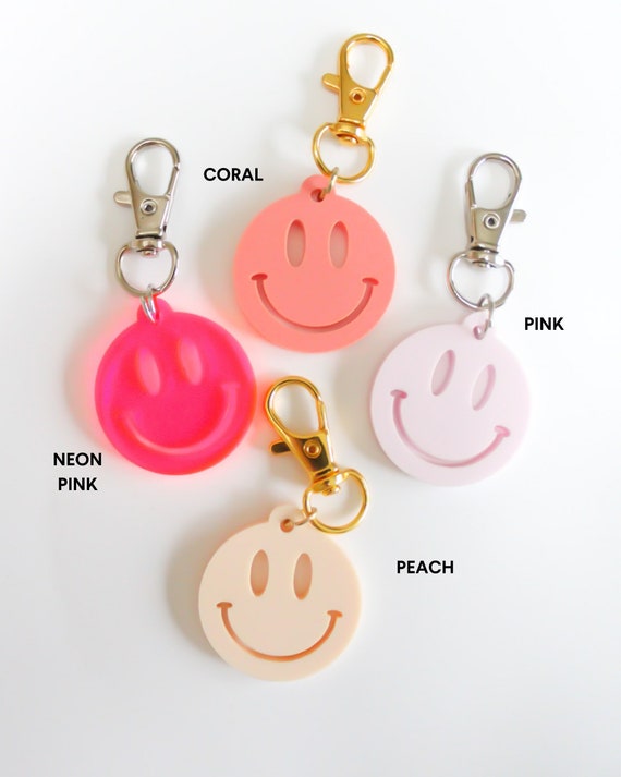 Happy Face I Did Well Today Round Keyring in gift box ENGRAVED FREE