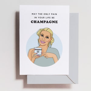 Dorit Kemsley Champagne Birthday Card - Friendship Card - Meme - Gif - Bravo Card - RHOBH - Housewives