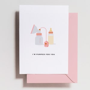 Carte de douche de bébé - Carte de bébé drôle - Pompé pour vous - Pompage - Allaitement - Carte de nouvelle maman - Nouvelle carte de bébé - Carte drôle - Nouveaux parents