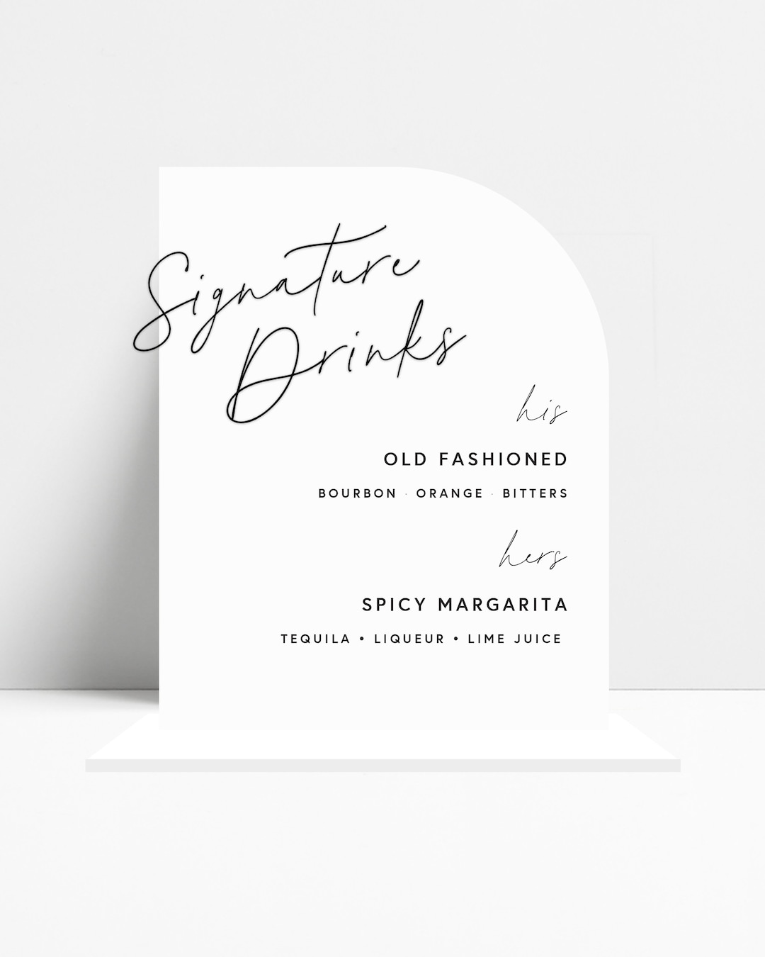 Wedding Bar Sign Wedding Sign custom Sign acrylic modern Signature