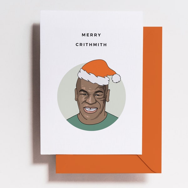 Funny Christmas Card - 2023 Merry Christmas - General - Mike Tyson - Crithmith - Holiday - For Kids - Mask Free - Christmas Card Pack - Set