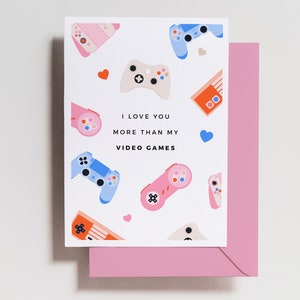 Carte de Saint Valentin Gamer - Anniversaire - Jeu amusant - Carte de Saint Valentin drôle - Pour lui - Pour elle - Gamer - Pizza - Carte - Quarantaine - Amour