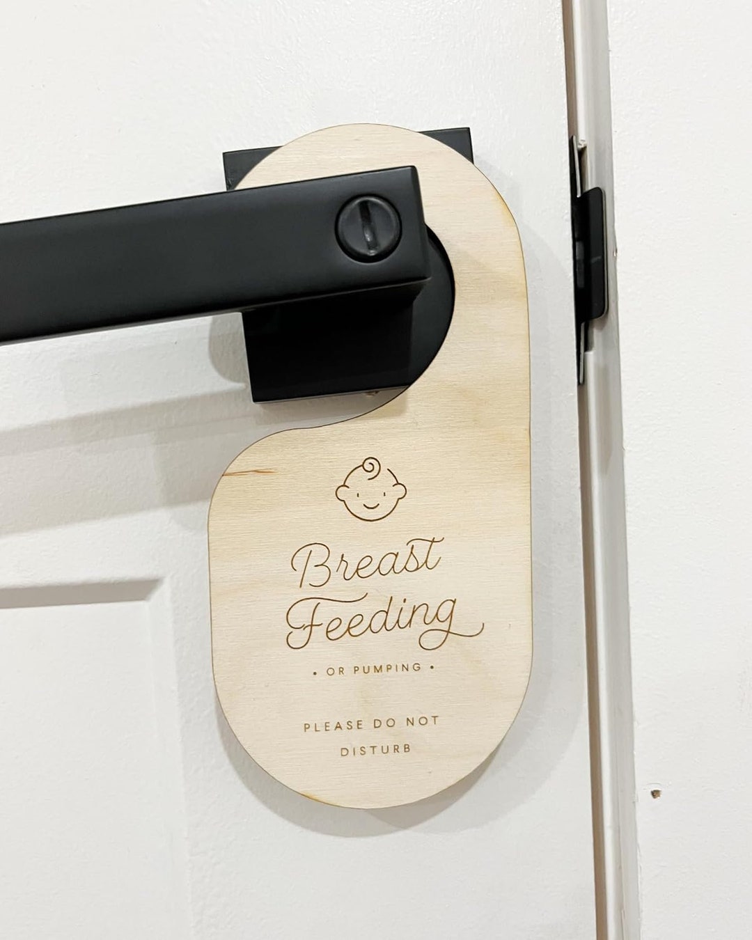 Breast Feeding Door Hanger, Nursing, Pumping, Doorknob Sign, Door Knob