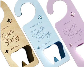 Personalized Tooth Fairy Door Hanger: Acrylic or Birch Wood