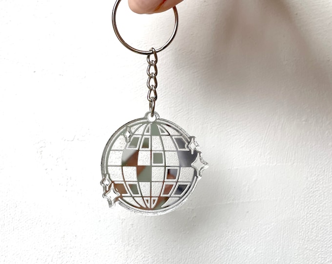 Disco Ball Keychain, Retro Keychain, Gift