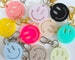 Retro - 90s - Smiley Face Keychain - Keychain - Flower Power - Gift - Cute - Girls - Friend - BFF - Acrylic - Hot Pink - Neon - Key Ring 